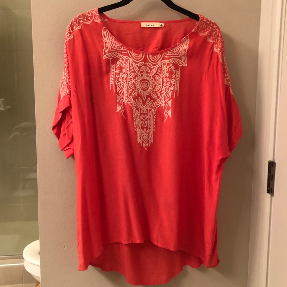 Peach embroidered top